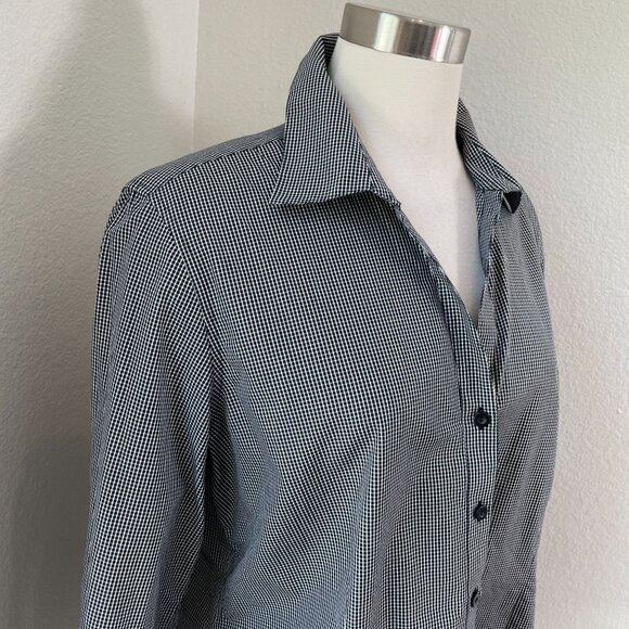 Foxcroft Womens  XL Wrinkle Free Button Up Checkered Shirt Long Sleeve Blouse - Picture 2 of 9